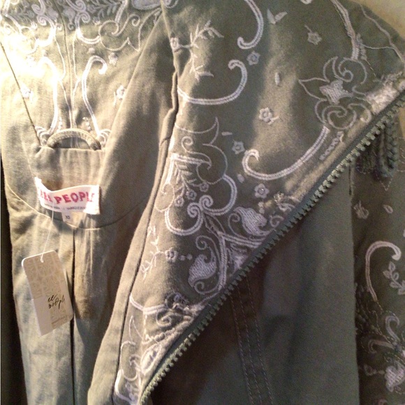 NEW! Super rare Free People Bali jacket Embroidered Green - Picture 2 of 8